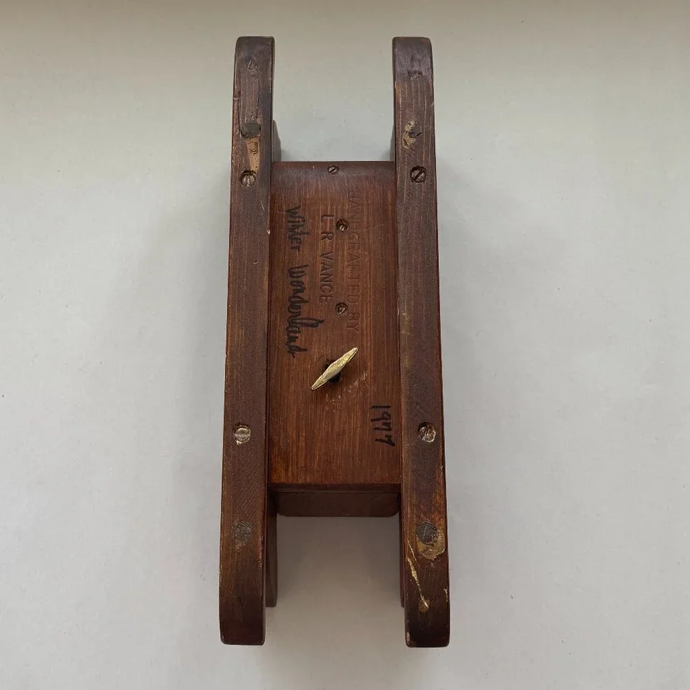 Vintage LR Vance Wood Sled Only Music Box Winter Wonderland